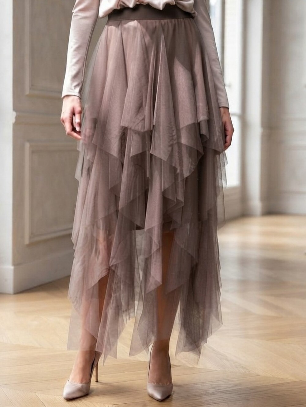 Easel Layered Tulle Skirt | Size Large